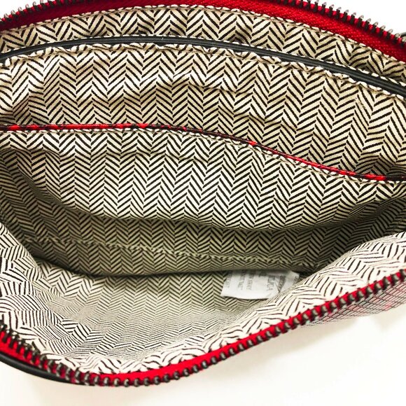 NWT Jen & Co Riley Crossbody Clutch Bag Red & Black 8x5x1.5 inches - Picture 6 of 8